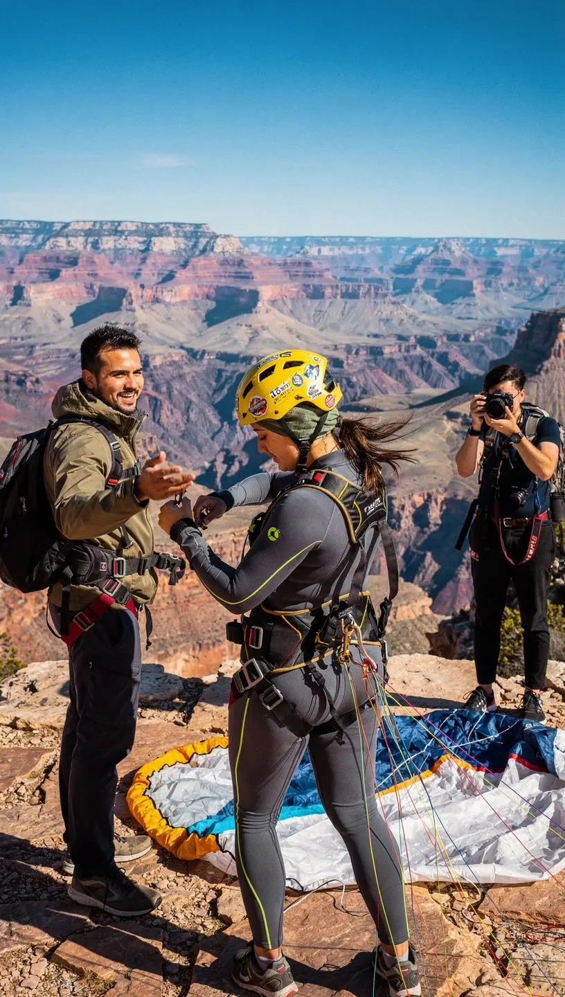 Панорама пустынного пейзажа с квадроциклами, готовыми к экстремальным поездкам.