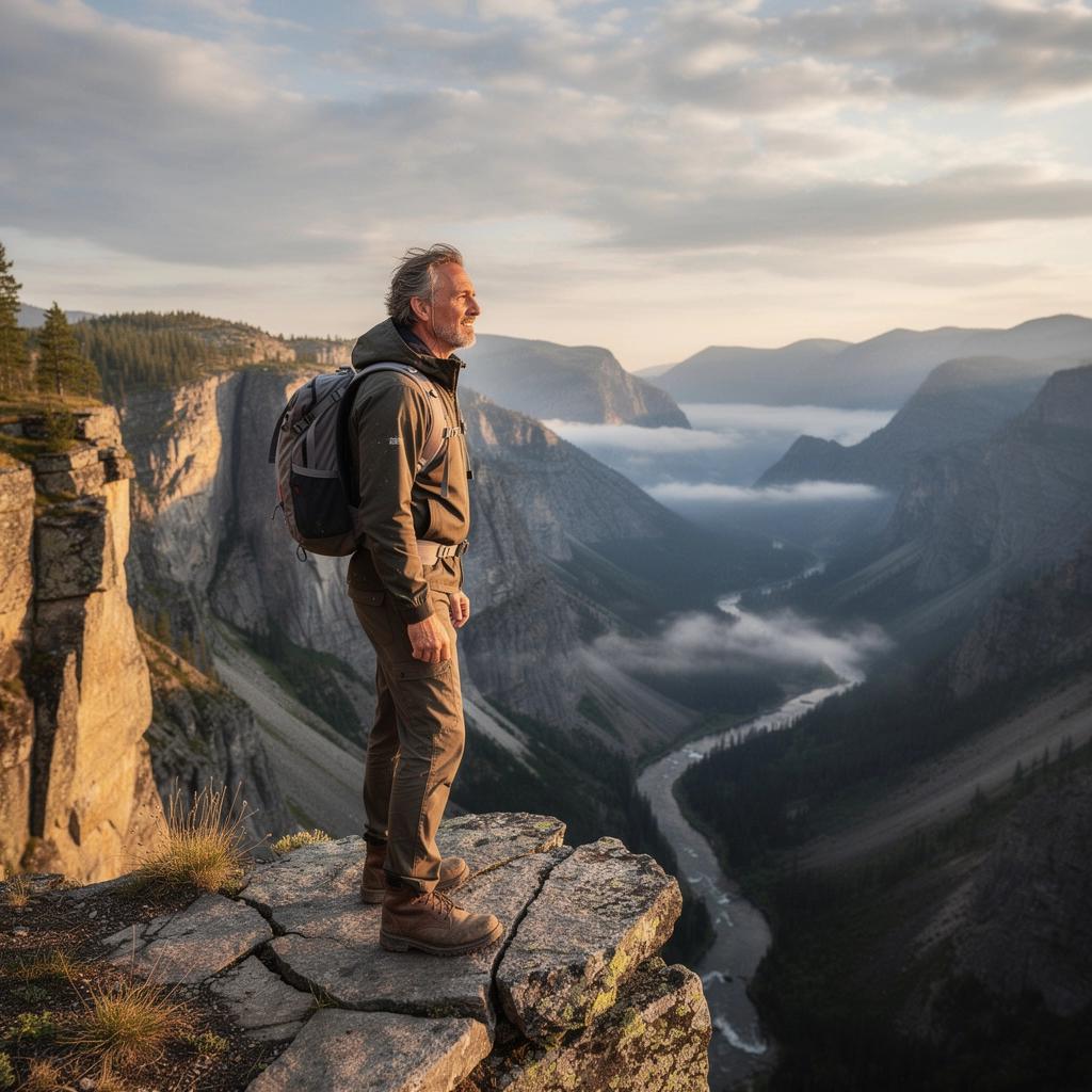 Приключенческое путешествие по горам с захватывающим видом на долину.